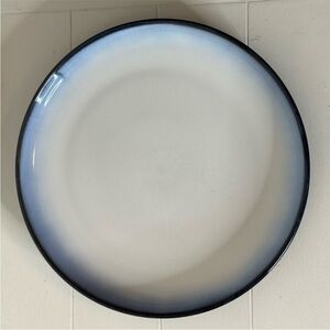 Sango Concepts Eggplant 11” blue white artsy pottery Dinner Plate